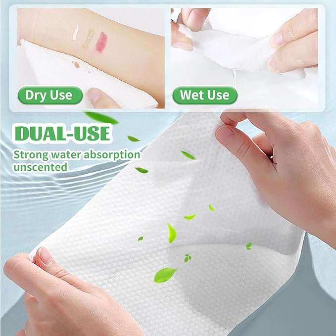 Disposable Face Towel, for Washing Soft Cotton Dry Wipes Facial Cloths