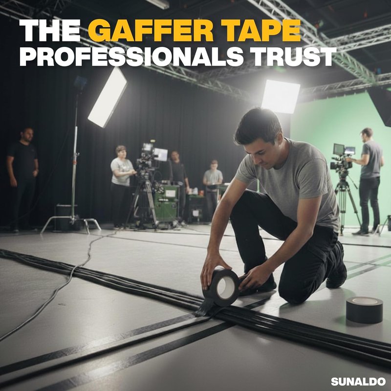 Heavy Duty Gaffers Tape - Easy to Rip, Residue-Free, Matte Finish | Black, 2" x 30 Yards