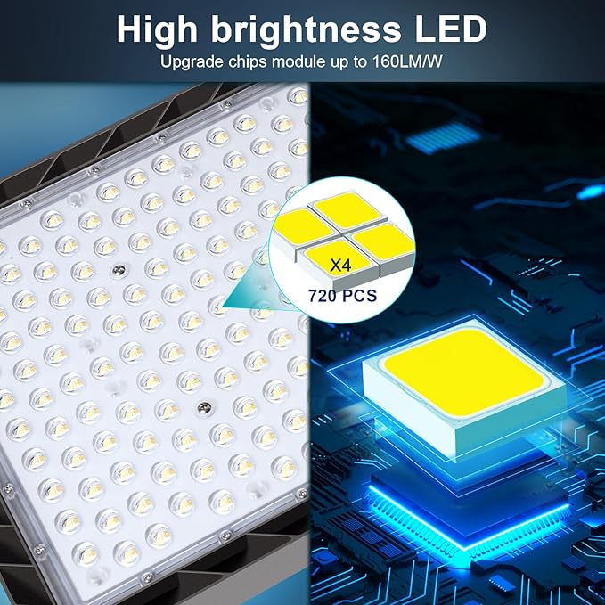 480W LED Parking Lot Light 72000LM Dusk to Dawn Outdoor LED Flood Stadium Light Commercial 100V-277V 5000K IP65 Waterproof Large Building Shoebox Pole Slip Mont Lighting for Yard Barn 2 Pack