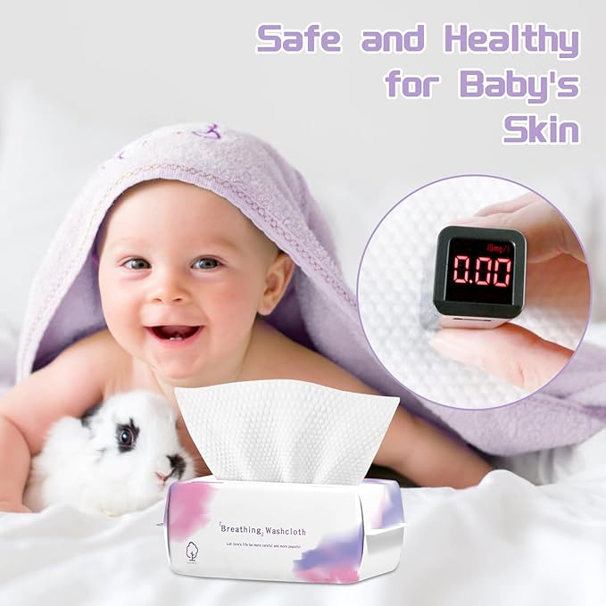 Disposable Face Towel 400 Count, Soft Cotton Face Towels, Dry Wipes Facial