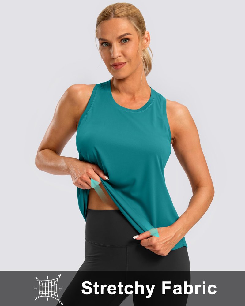 G Gradual Women's Workout Tank Tops Racerback Athletic Yoga Tops Loose Fit Sleeveless Running Gym Sports Shirts for Women(Teal,XL)
