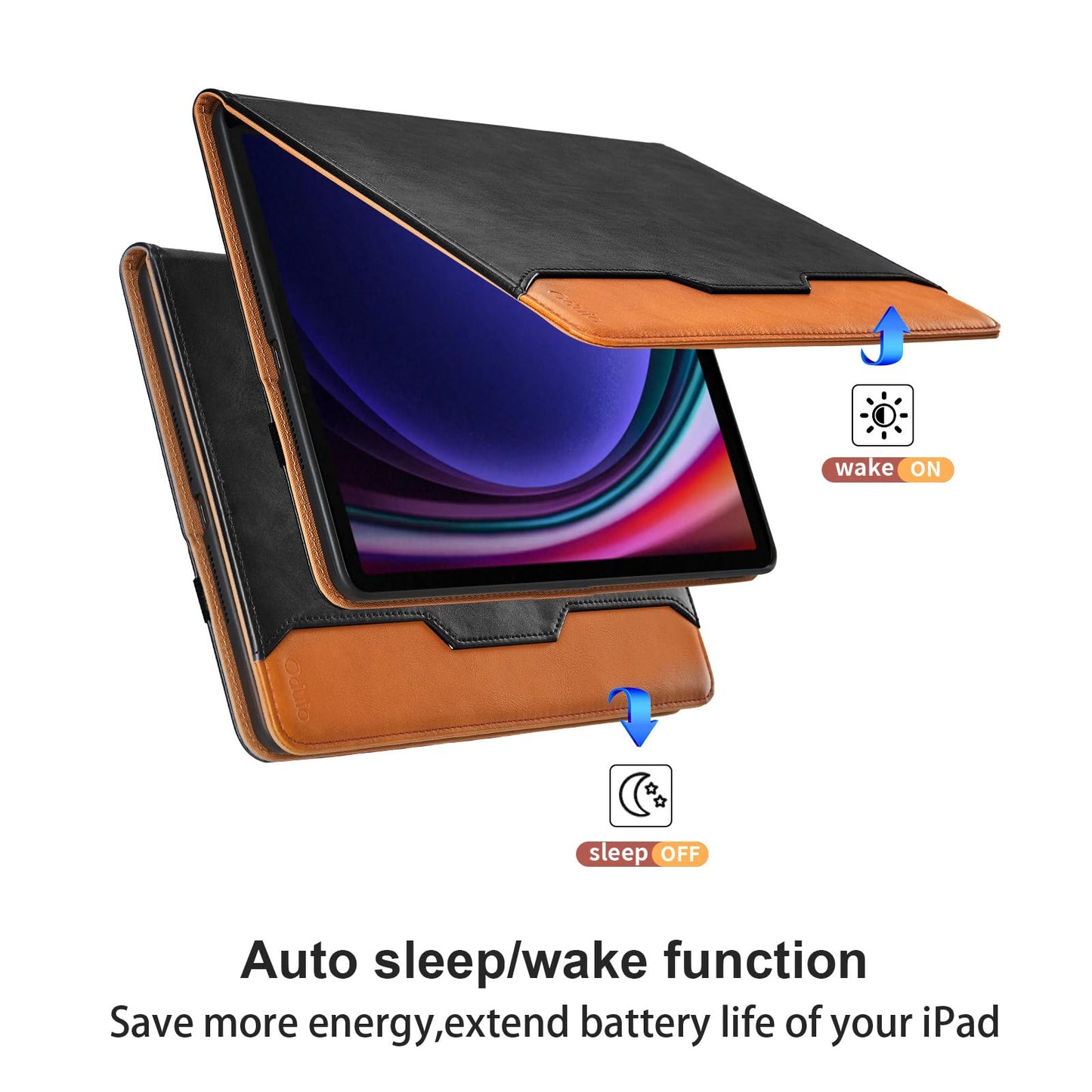 Case for Samsung Galaxy Tab S10 Lite/ S10 FE/ S9 FE 10.9 Inch/ S9 11 Inch, PU Leather Folio Case with S Pen Holder and Pocket, Auto Wake/Sleep Smart Tablet Cover, Black