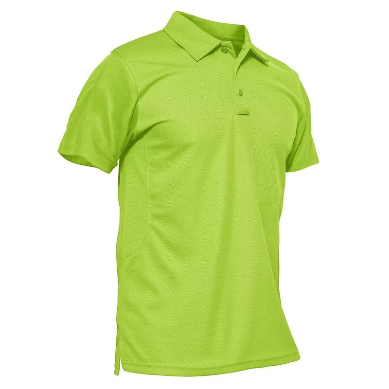 MAGCOMSEN Polo Shirts for Men Dry Fit Golf Shirts Quick Dry Work Polo Shirts Summer Shirts Fluorescent Green S
