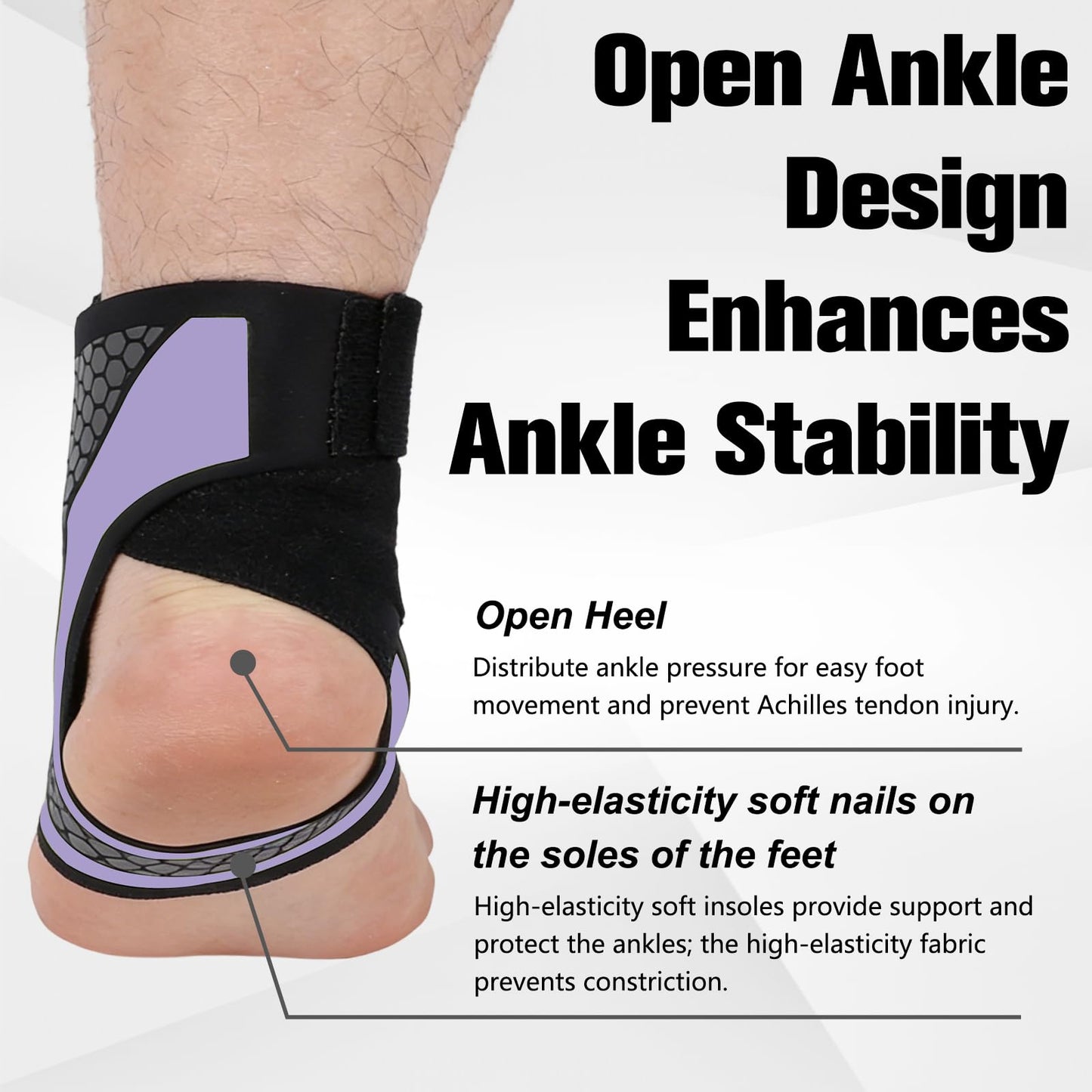 Ankle Brace for Men & Women, Adjustable Figure-8 Stabilizer with Straps for Basketball, Volleyball & Running, Compression Sleeve for Sprained Ankle, Plantar Fasciitis & Tendonitis Relief (2 Pack,Green)