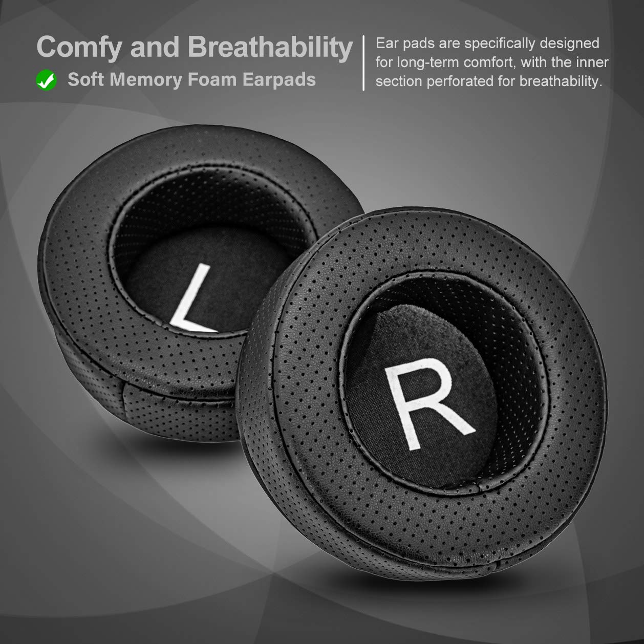 Replacement Ear Pads Compatible with HD668B, SR850, ATH-A900, ATH-AD500X, ATH-A700, AD700X, AD900X, ATH-A990z, ATH-R70X, ATH D700X, AD1000X, AD2000X Headphones (Perforated)