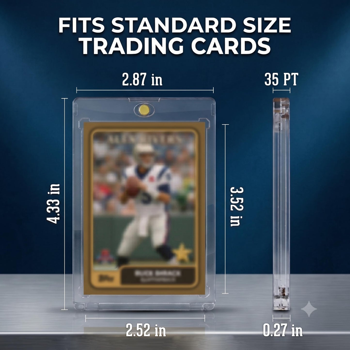 Magnetic Card Holder for Trading Cards | 35pt 100 Count | One Touch Card Holders Magnetic Protector Case Clear Acrylic for Sports, TCG, and Collectible Cards