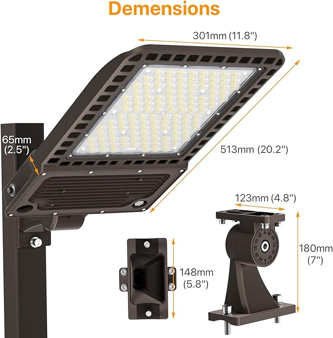 400W LED Parking Lot Light, 60000LM LED Shoebox Light with 5000K Daylight IP65 100-277V, 150LM/W Dusk to Dawn LED Outdoor Light for Stadium, Roadway