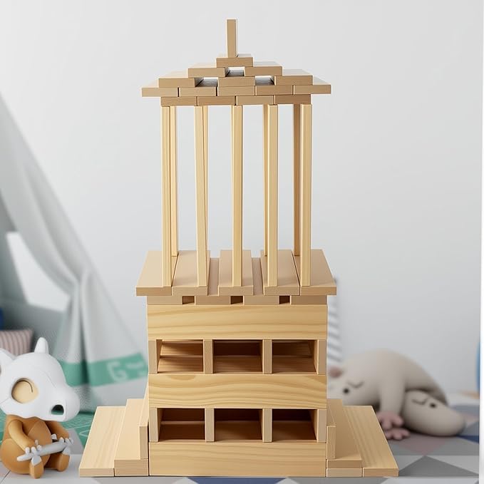 GIANT Wooden Building Blocks for Kids&amp Classrooms - 32Pcs Extra Large Pine Construction Planks 19.7 in Big Building Blocks Set for Outdoor &amp Indoor STEM Play Jumbo Preschool Educational Toy