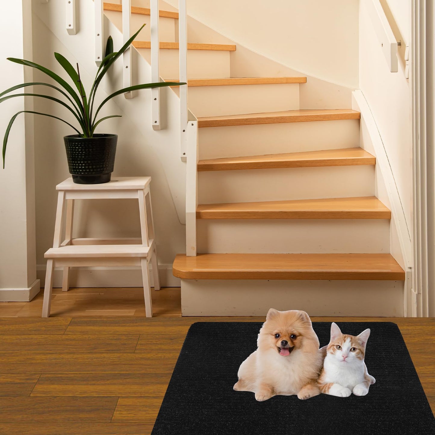 ZUQIAN 2 Pack Carpet Stair Treads Mat 31 Inch x 31 Inch Square Stair Landing Rug, Indoor Non-Slip Landing Mat for Wooden Steps, Carpet Stair Tread with Rubber Back for Family