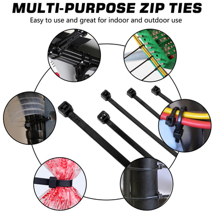 Cable Zip Ties,4 Inch Small Cable Ties,250PCS Multi-Purpose Nylon Zip Ties,Self-Locking Wire Ties used for home, garden, garage,indoor and outdoor. Mini Black Cable Ties