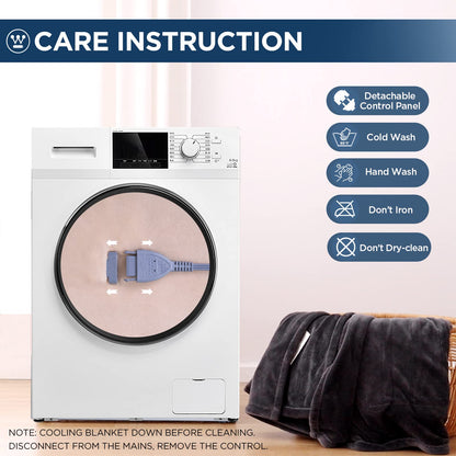 Westinghouse Electric Blanket Heated Throw, Super Cozy Soft Flannel 50"" x 60"" Heated Throw with 6 Fast Heating Levels & 2-10 Auto-Off, Machine Washable, ETL&FCC Certification, Navy Blue