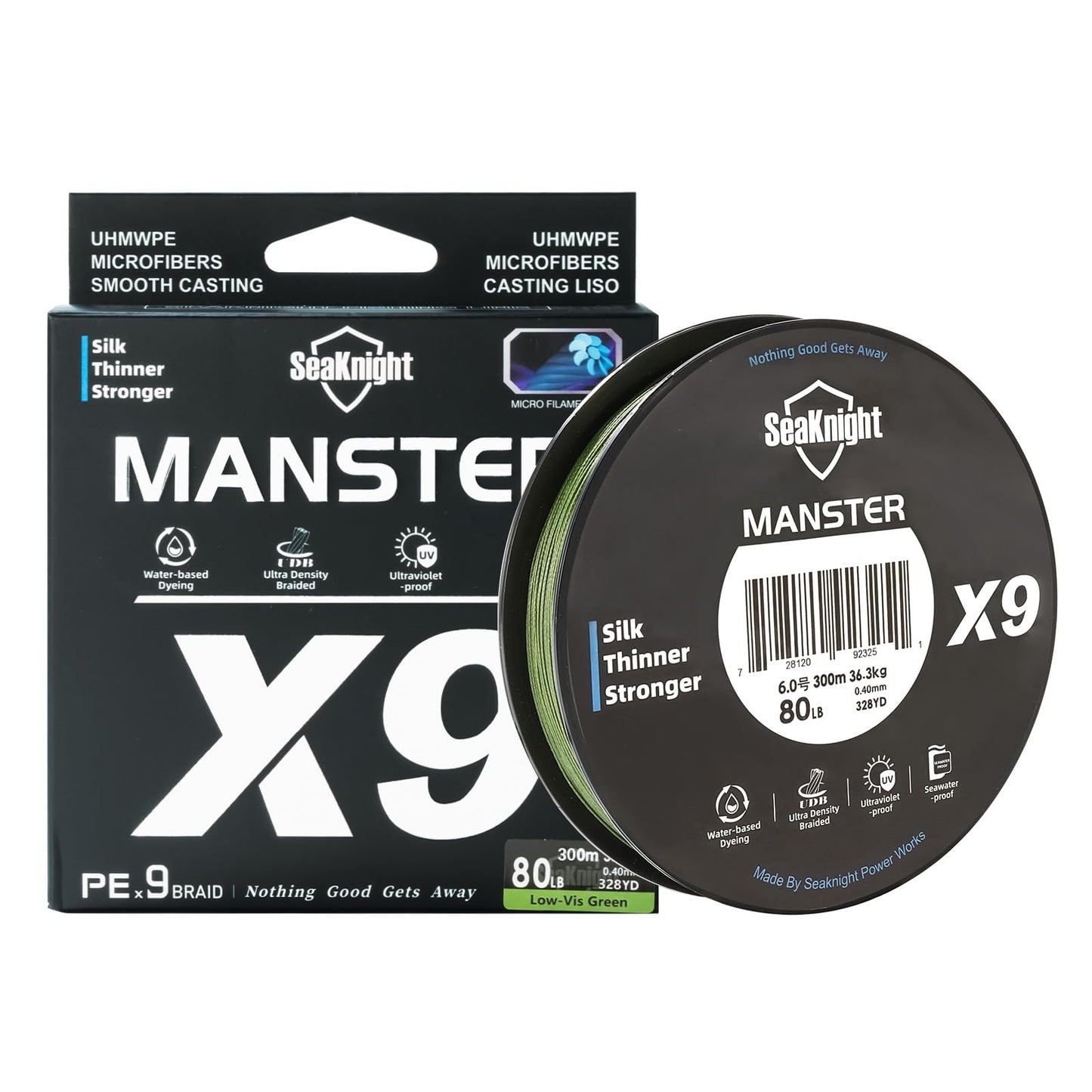 SeaKnight X9 Braided Line 9Strand PE Braided Fishing Line - Highly Abrasion Resistant, Great Knot Strength, Ultra-Thin Diameter, Improved Colorfastness -Fishing Line for Freshwater Saltwater