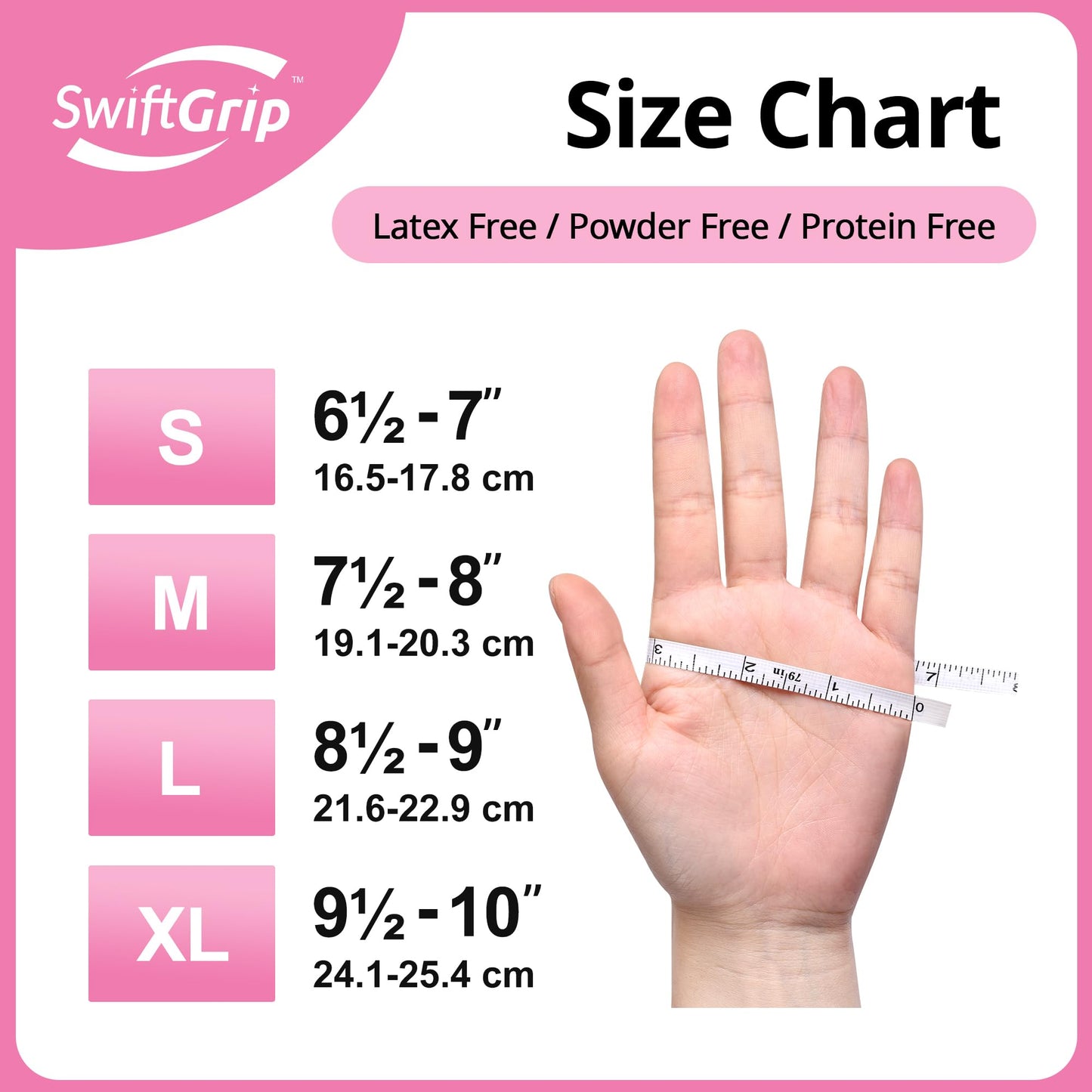 SwiftGrip Nitrile Exam Gloves, 4 Mil, X-Large, Cherry Blossom, Food Safe Gloves Disposable Latex Free, Powder Free for Cleaning Supplies, Esthetician, Hair Dye, Tattoo Supplies (Box of 100)