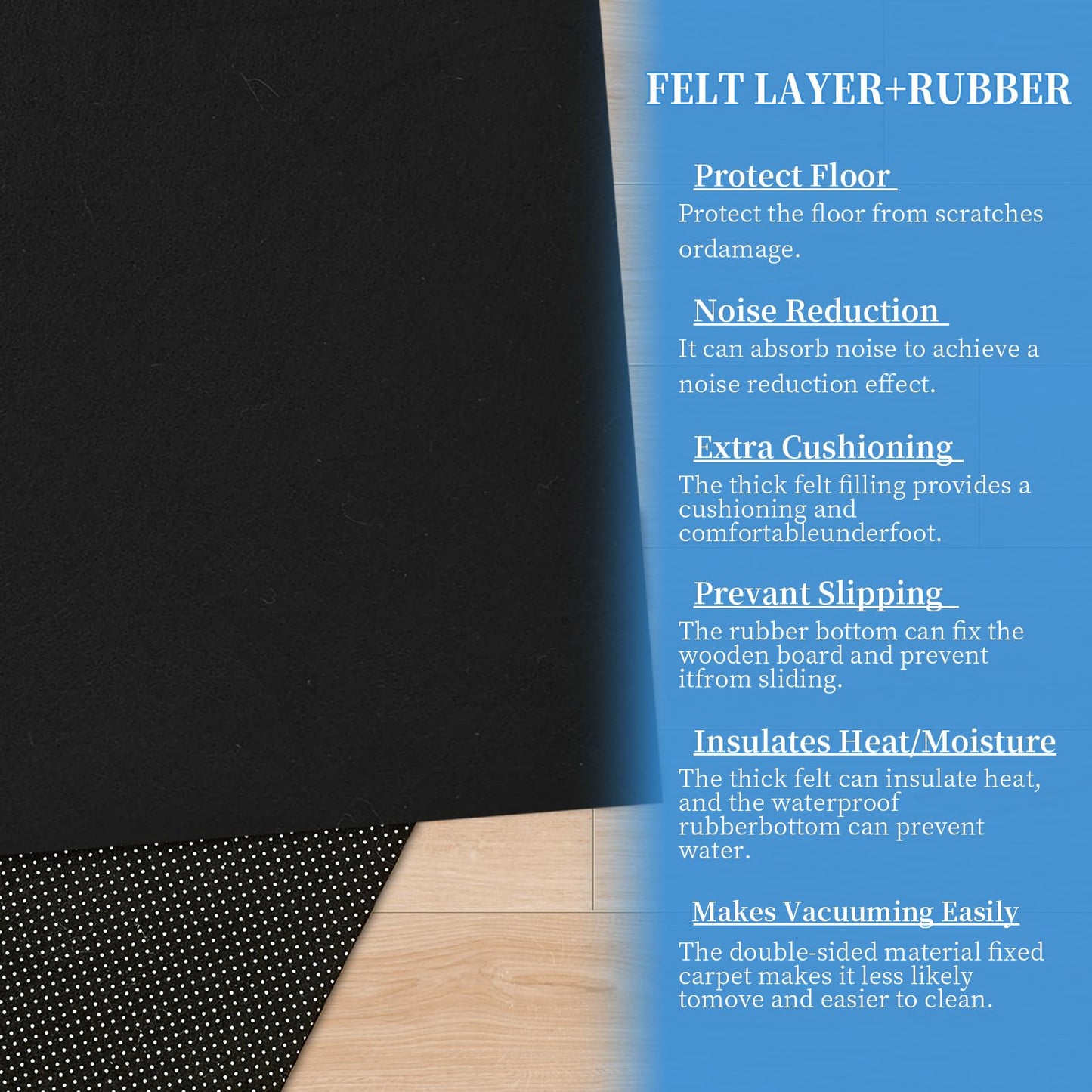YODUYO Anti-Slip Carpet Mat 8x10ft