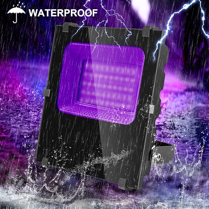 120W LED Black Lights Outdoor - IP66 Waterproof UV Blacklight Floodlight Black Light Flood Light 395nm Blacklight Spotlight UV Lights Lamp for Glow Party Large Space, Halloween Decor (2 Pack)