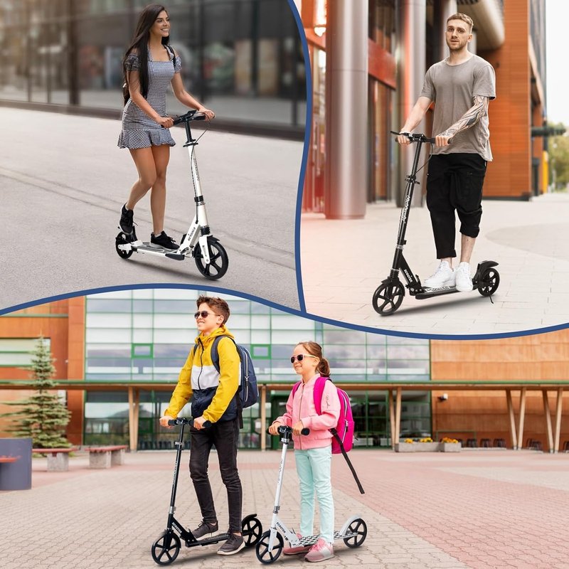 Nattork Scooter for Kids & Adults | Foldable, Lightweight Kick Scooter - Max Load 220LB, 8-Inch Wheels