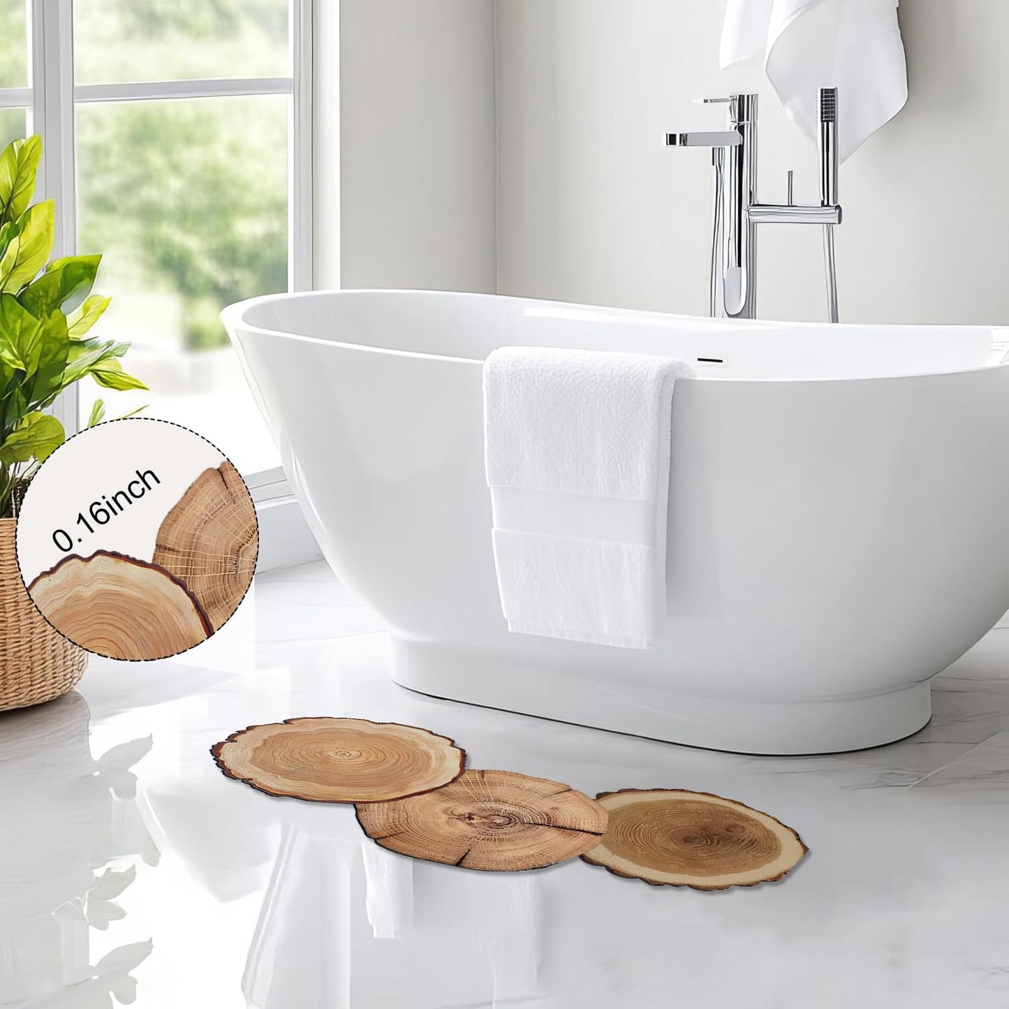 Natural Theme Trees Wood Bath Mat Rustic Bathroom Rugs Funny Non Slip Bathtub Decor Mats Super Absorbent Floor Carpet Machine Washable Quick Dry Bahtmat for Tub, Shower, Bedroom，Kitchen，15.7"x36.2"