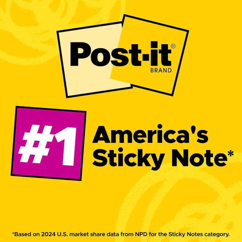 Super Sticky Notes - 24 Pads, 3x3 in. | 2X Sticking Power, Supernova Neons Collection