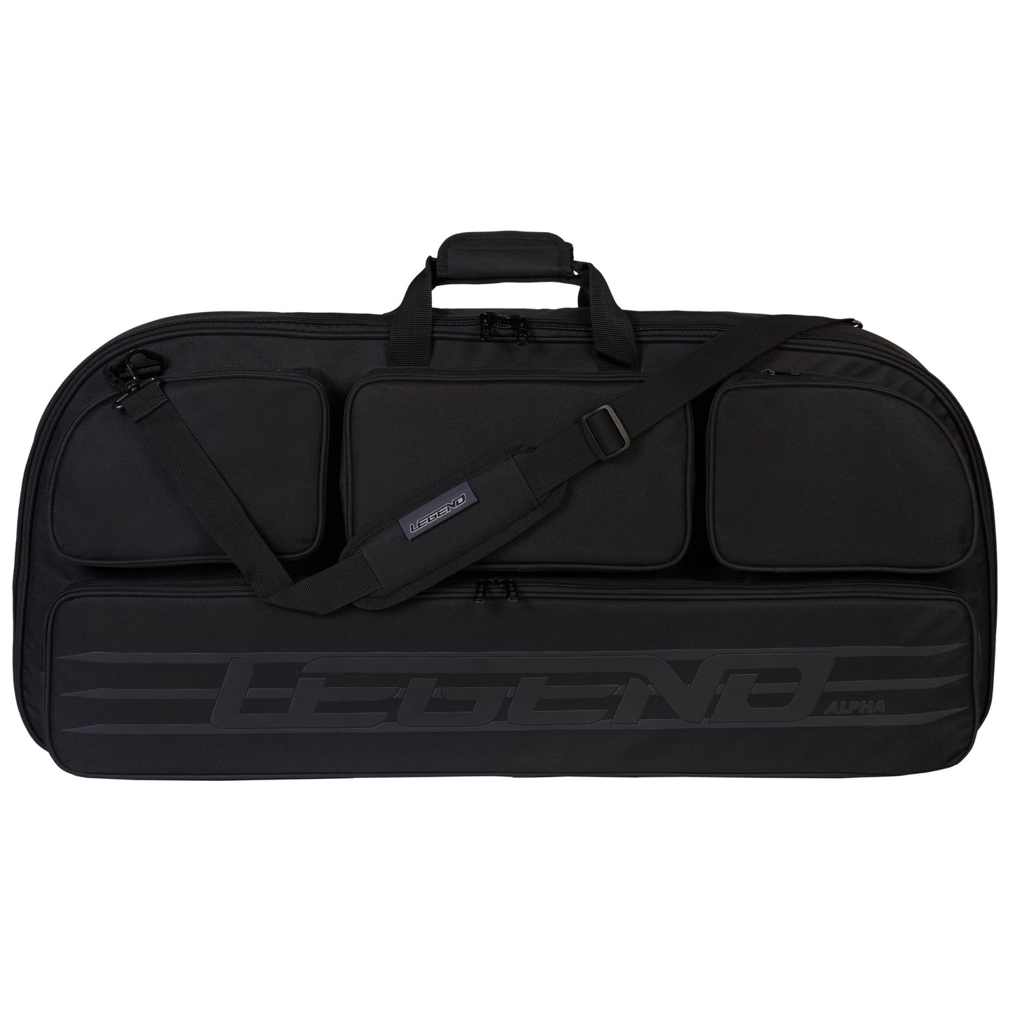 Legend Alpha Compound Bow Case - Fits MTM Ultra Compact Arrow Cases - Archery Bow Bag with Back & Shoulder Straps - With Cam Protectors, Soft Padding, & Extra Pockets 37"x16.5" Interior - Black