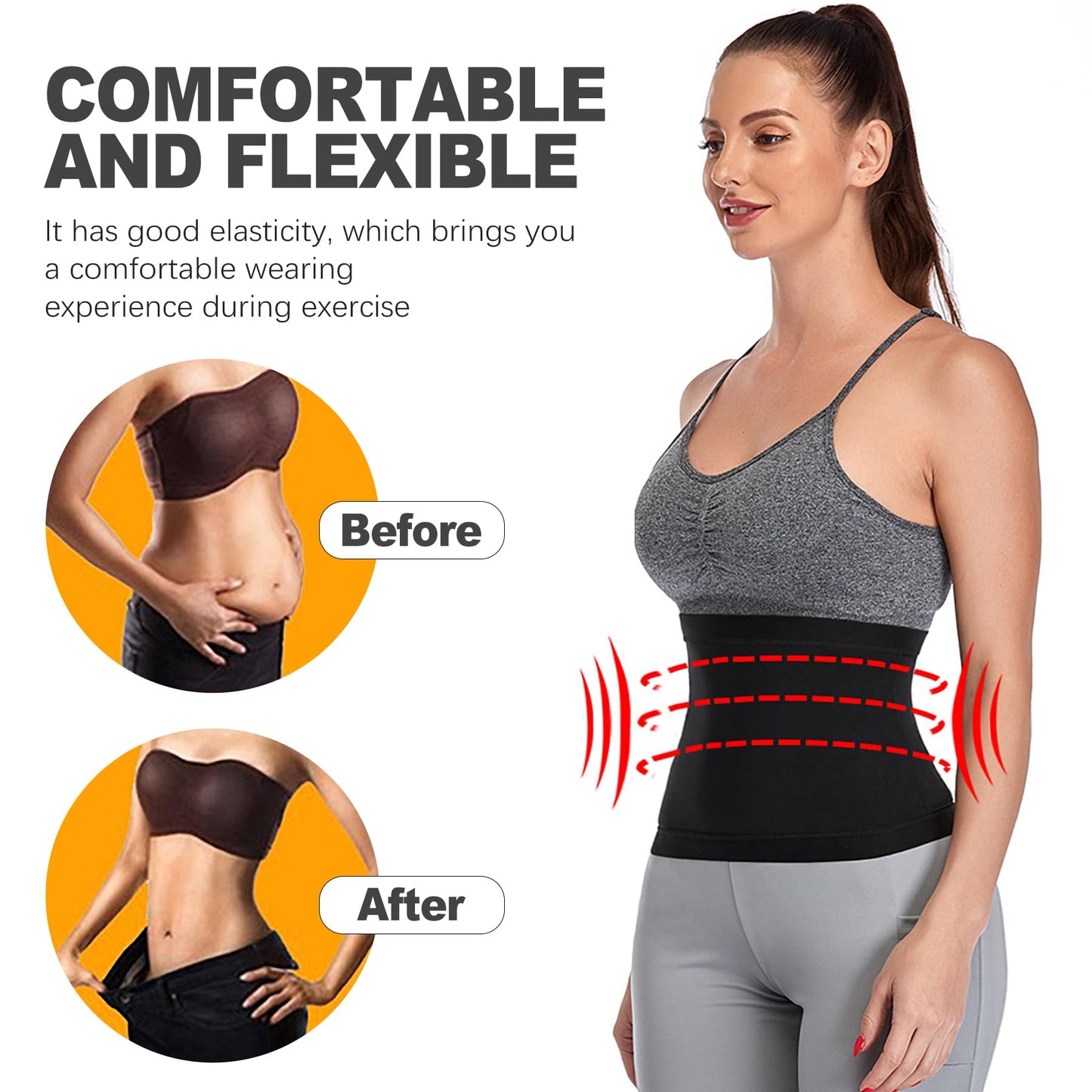 ZukoCert Sauna Belt for Women Weight Loss, Lower Belly Fat Sauna Waist Trainer, Stomach Sweat Band, Slimming Suit, Workout Sweat Shaper for Women(S/M) Blue