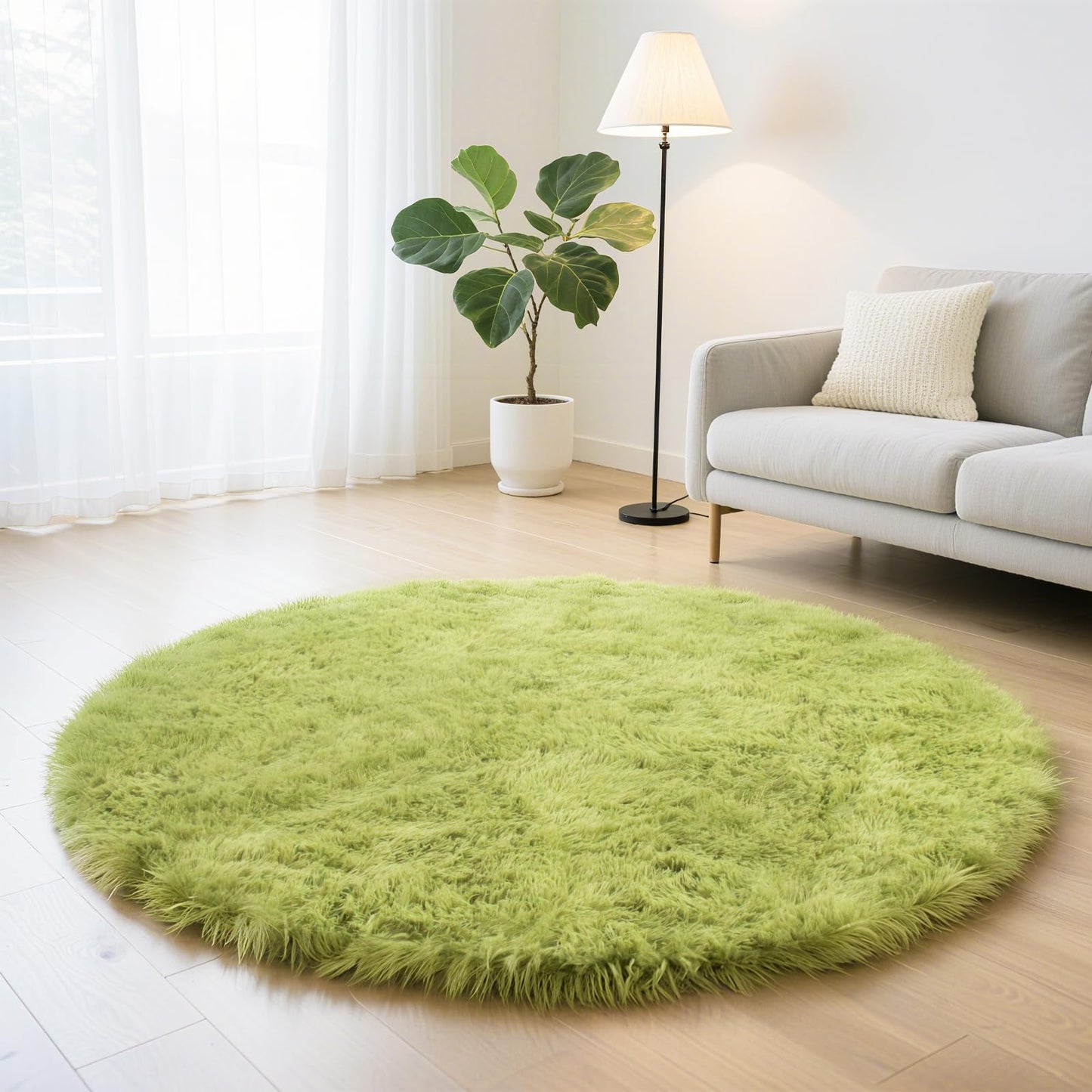 yulidayang Fluffy Round Area Rugs for Bedroom,3'X3'Shag Circle Area Rugs for Living Room,Non Slip Fuzzy Plush Rug for Kids Room Boys Girls Room and Dorm Home Classroom Rug