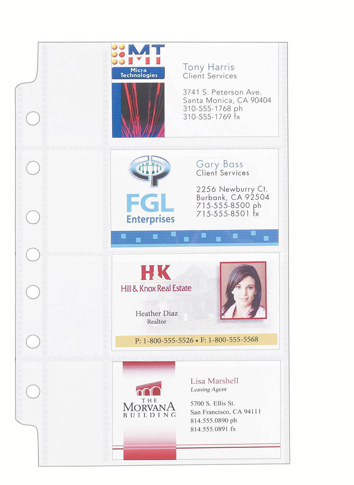 Avery Clear Business Card Organizer Pages for 5.5" x 8.5" Mini Binders, Pack of 5 Holds 40 Cards, 4 Packs, 20 Pages Total (76025)