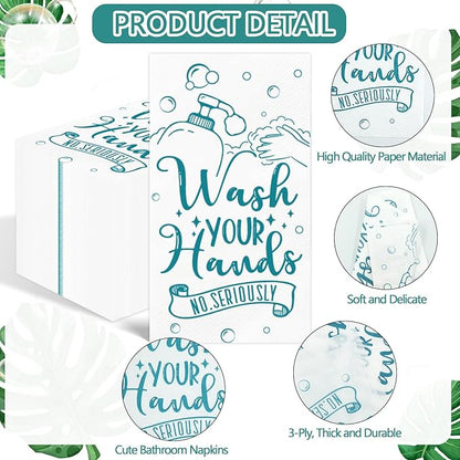 100 Pcs Disposable Hand Towels for Bathroom Paper Towels for Guests 3 Ply Wash