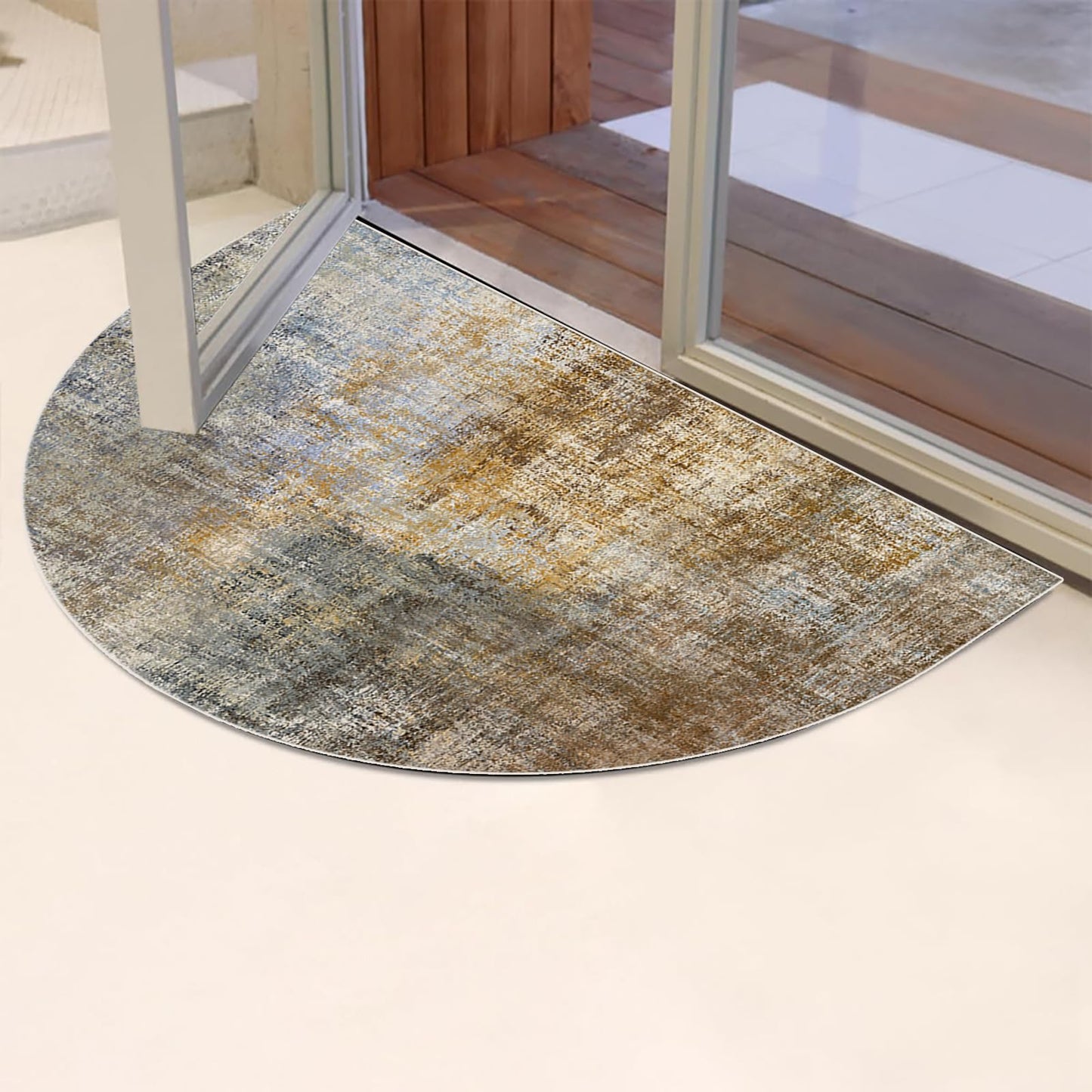 TOMWISH Half Round Doormat Floor Rug Mat Semi Circle Floor Rug Entryway Door Mat Half Moon Doormat Welcome Mat 18X30Inch Indoor Rug for Living Room Kitchen Bedroom