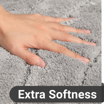 DEXDE Bathroom Rugs Mat Runner 24x60, Light Grey Bath Rugs Ultra Long Non-Slip Machine Washable Quick Dry Bath Mats Large Soft Absorbent Microfiber Carpet for Bathroom Floor Tub Shower