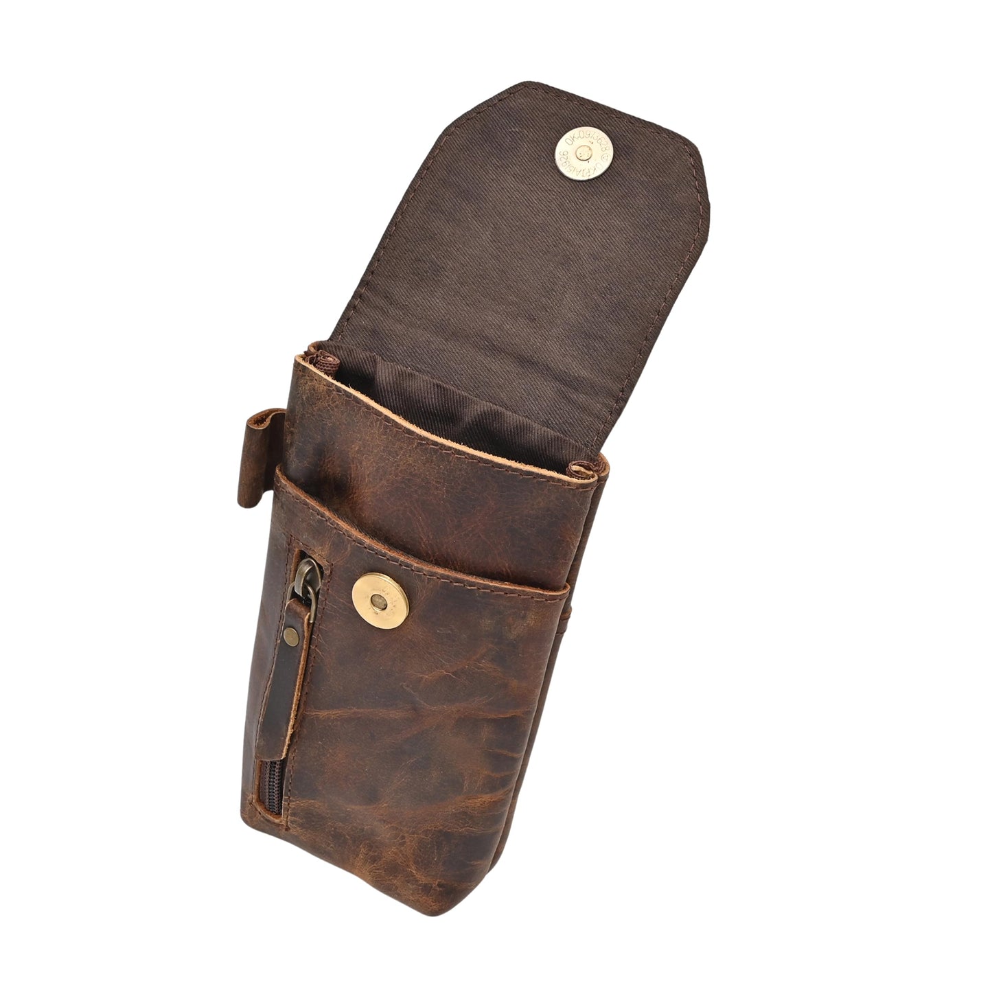 Autentico Genuine Leather Phone Holster Pouch with Belt Clip Cell Phone Cover 8X4 Magnetic Closure ID Card Holder Brown Universal Case for iPhone Samsung Galaxy Google Pixel Leather All Smart Phones