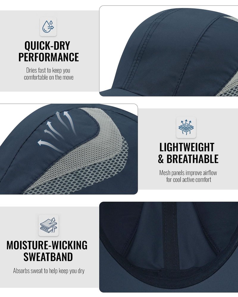 CLAPE Outdoor Sun Visor Hats Lightweight Waterproof Breathable Sports Hat UPF50+ Ultra Thin Cooling Baseball Hats