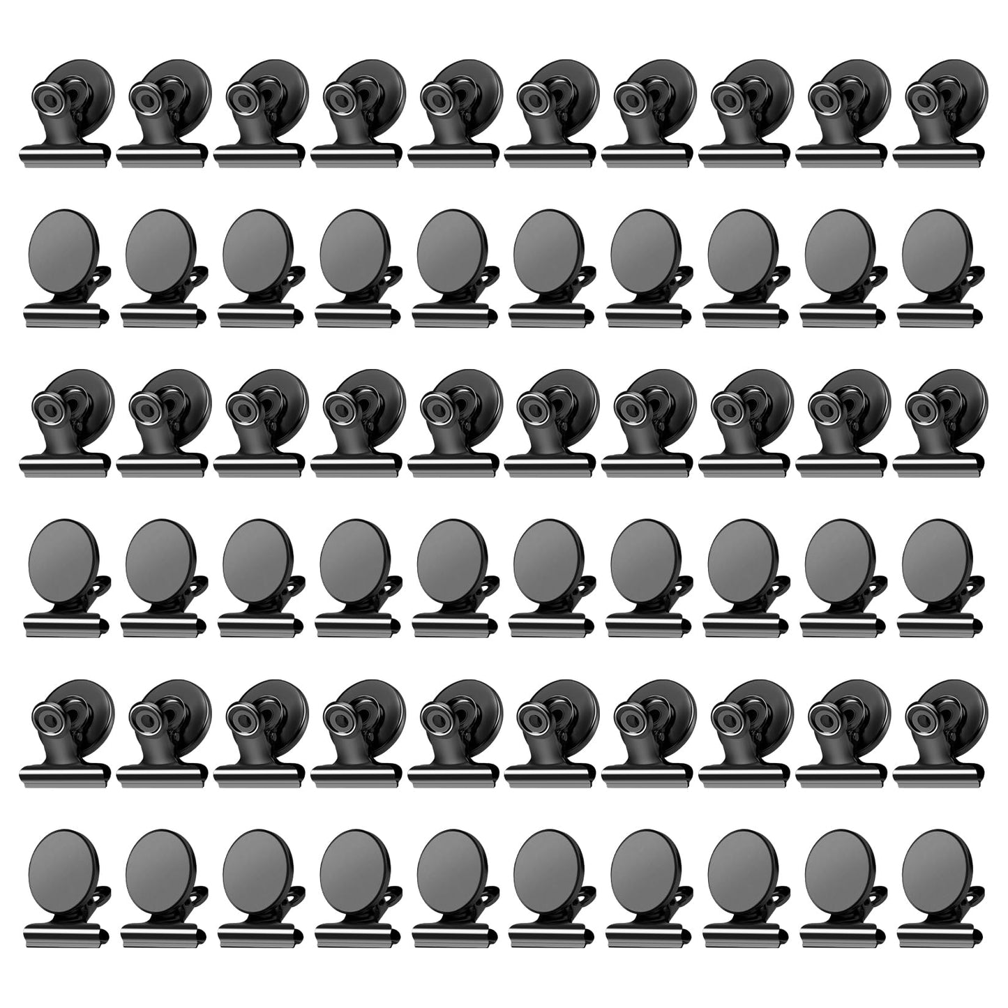 VNDUEEY Strong Magnetic Clips, 60 Pack Refrigerator Magnets Fridge Magnets, Magnetic Clips for Whiteboard Magnet Metal Clip Classroom Cruise Ships, Heavy Duty Clip Magnet for Locker Girls(Black)