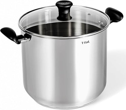 T-fal Specialty Stainless Steel 20-Quart Stock Pot with Lid, Induction Compatible, Soup Pasta Pot, Dishwasher-Safe, Oven Safe Up To 350, Silver