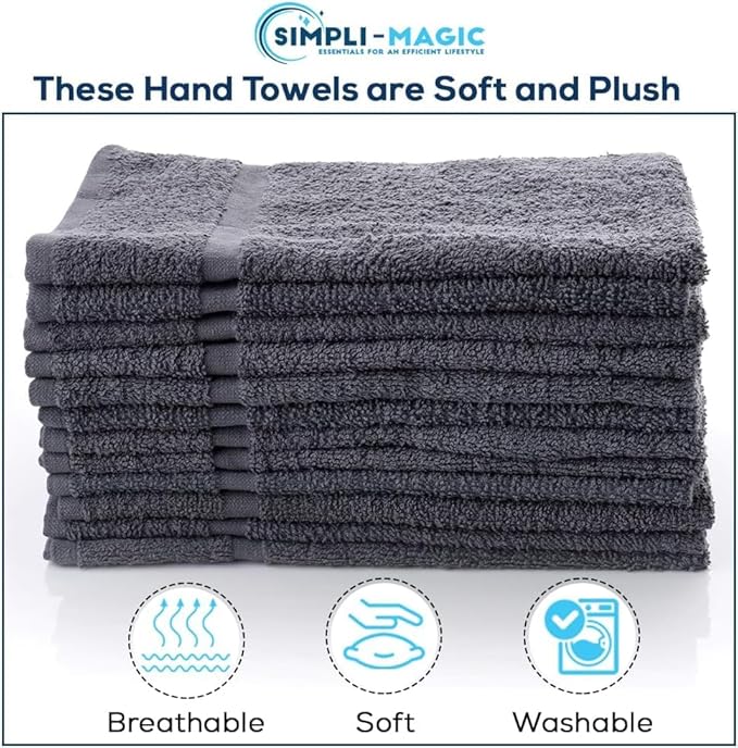Simpli-Magic Cotton Hand Towels 16"x27" – Soft Towels