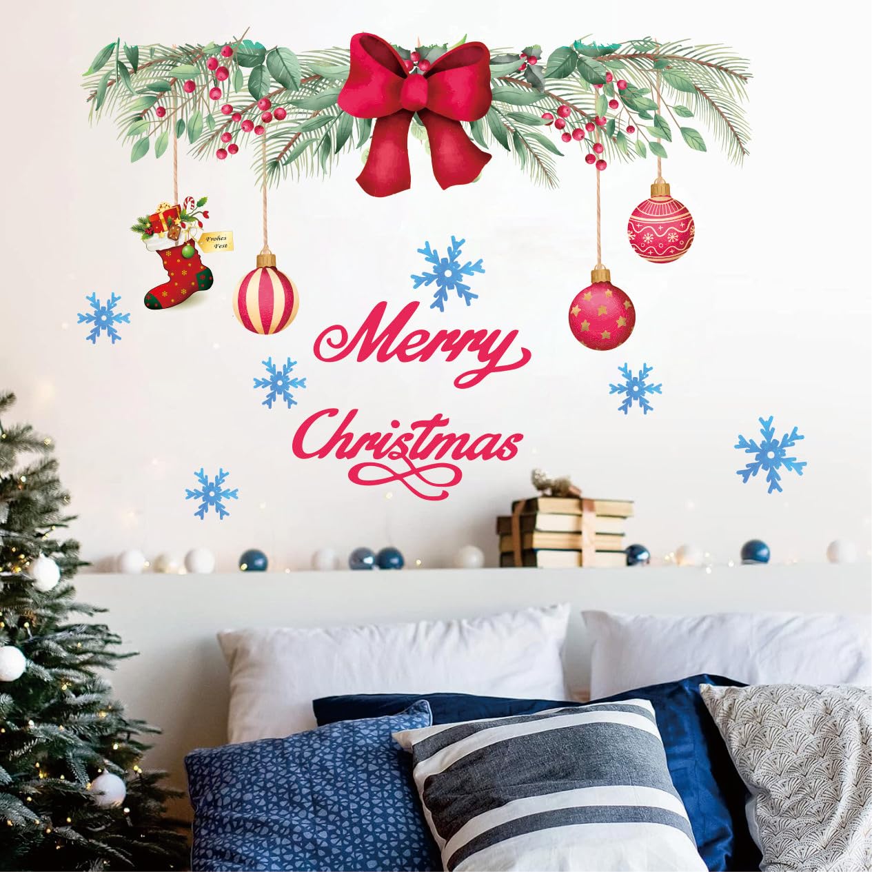 Merry Christmas Wall Decals Christmas Wall Decor Snowflake Decals Xmas Holiday Party Supplies Home Decor