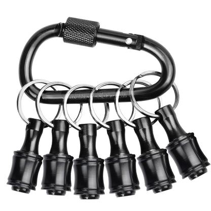 Sopclane 6PCS Keychain Bit Holder,Hex Drill Bit Holder for Impact Driver Drill Bit,Screwdriver Bit Holders for Tools and Gifts for Men,Black