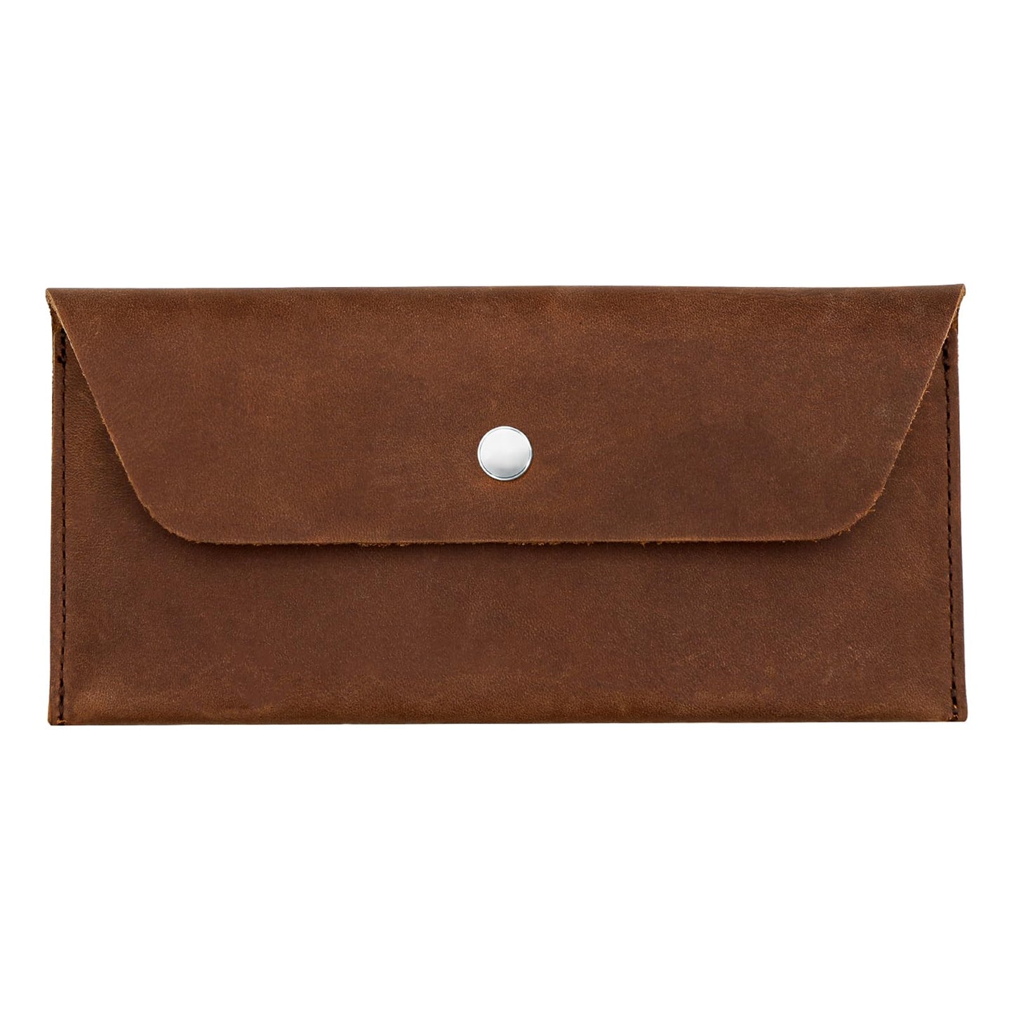LAMCLTH Cash Envelope Wallet for Men, Genuine Leather Budget Envelope Wallet, Reusable Money Cash Organizer Pouch, Retro Clutch Wallet for Budgeting