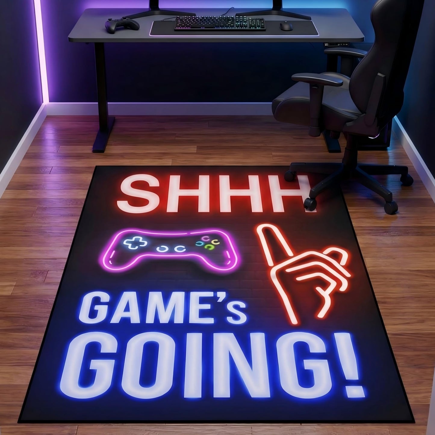 Osimiccp Gaming Rug for Room,3'x5' Non Slip Cool Gamer Rugs for Bedroom Livingroom Game Room Decor