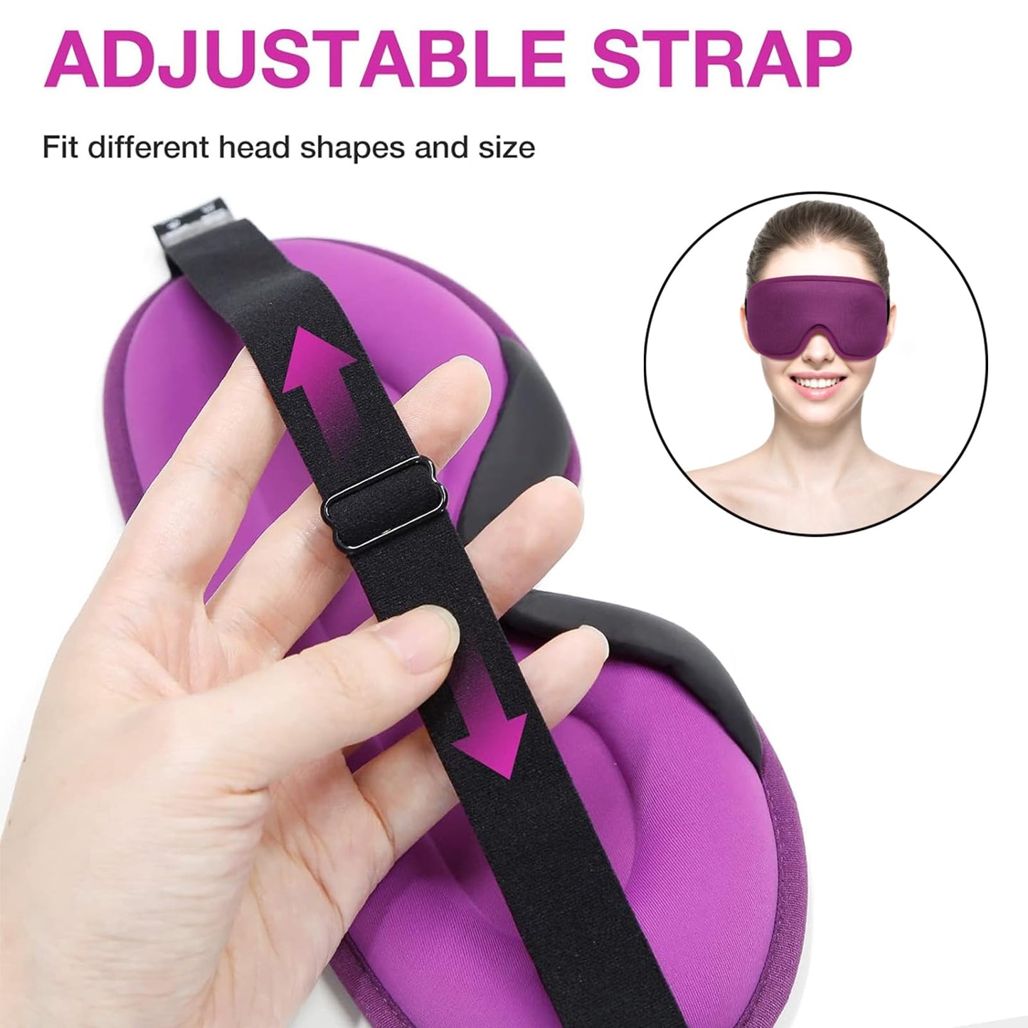 LYSIAN Sleep Eye Mask Men Women-3D Concave Comfortable Cooling Mask Blindfold for Adult Night Sleep Eyes Cover with Foam Ear Plugs for Sleeping, Yoga, Nap, Travel, Black