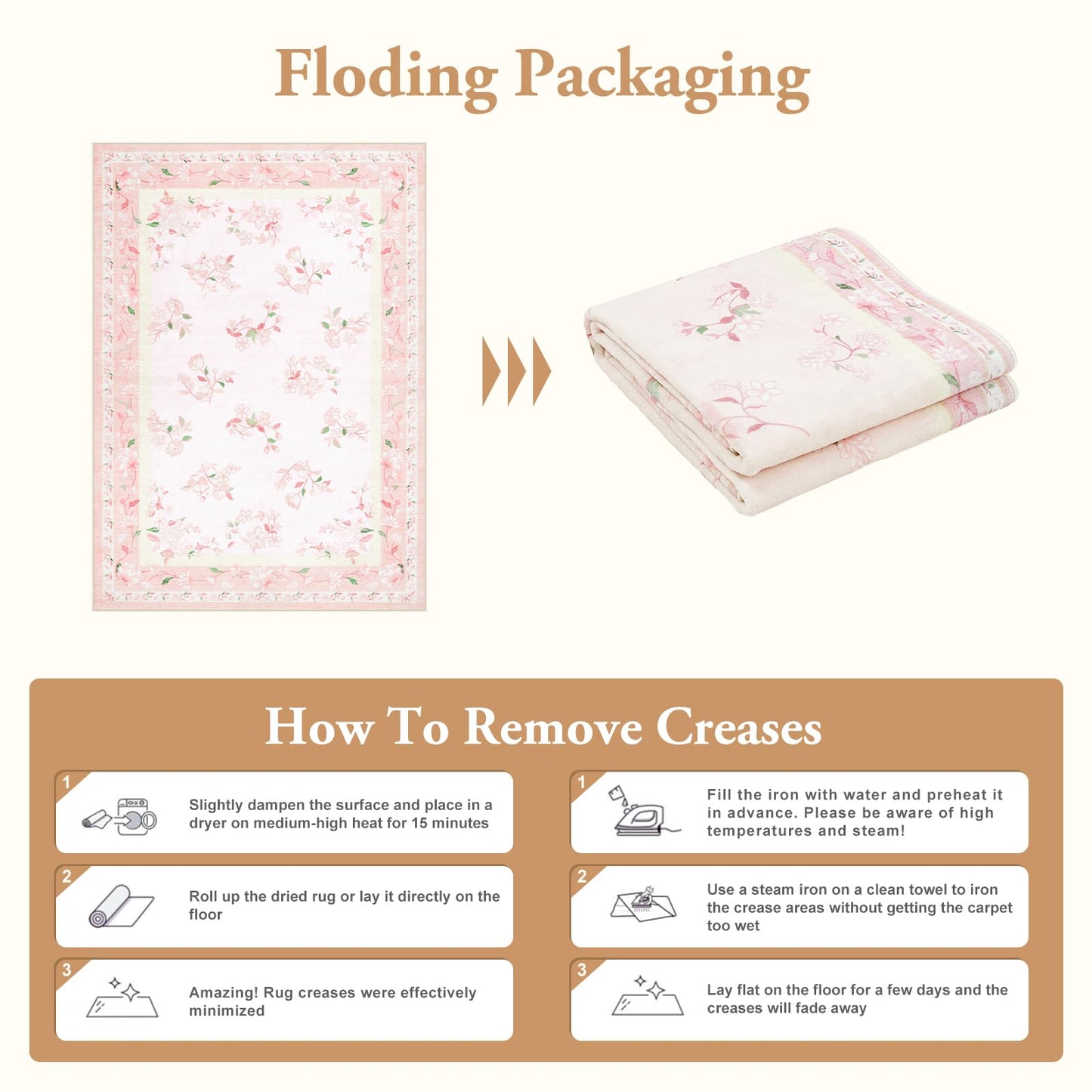 LIVEBOX Floral Pink Washable Entryway Rug, 2x3 Boho Bathroom Rugs Non Slip Soft Bedroom Accent Rug, Ultra Thin Flower Small Throw Rugs for Entryway Indoor Door Mat for Kitchen Bedside, Pink