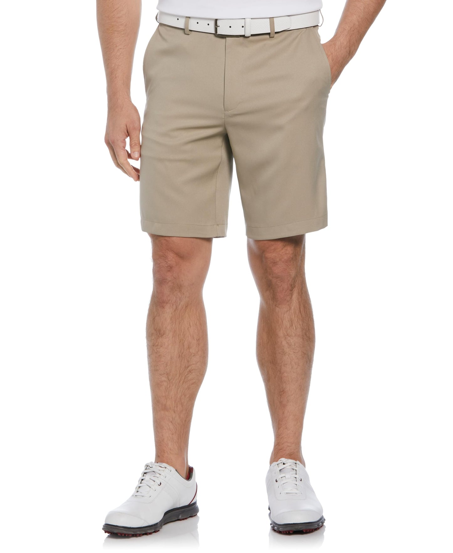 PGA TOUR mens Flat Front With Expandable Waistband (Size 30 - 44) Golf Shorts, Chinchilla, 36 US