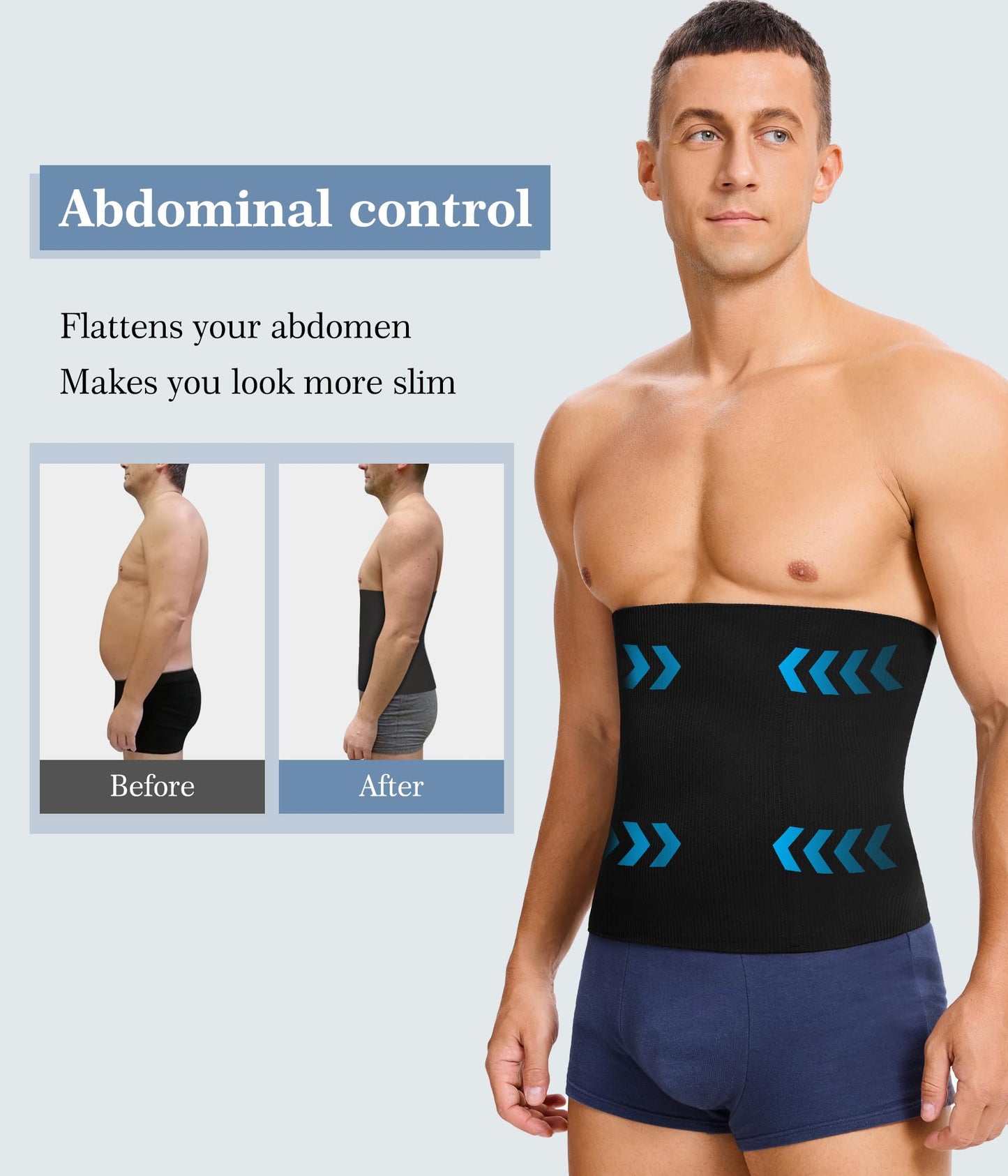 TAILONG Waist Trainer for Men Shapewear Tummy Control Body Shaper Corset Slimming Girdle Fajas para Hombres Black