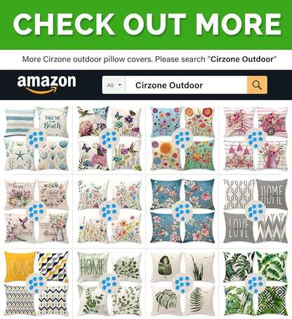 Cirzone Waterproof Outdoor Pillow Covers 18x18 Inch Set of 4 Modern Geometric Pillow Covers for Patio Furniture Garden Sofa
