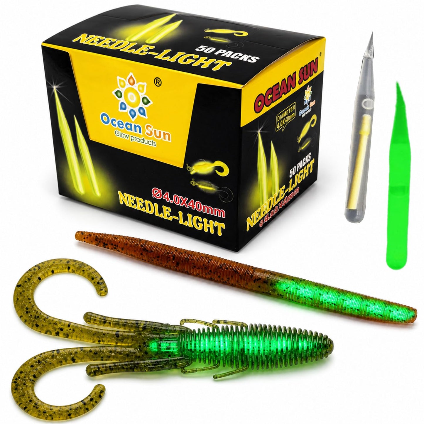 LINGUANG Needle Fishing Glow Sticks for Glow in The Dark Fishing Lures