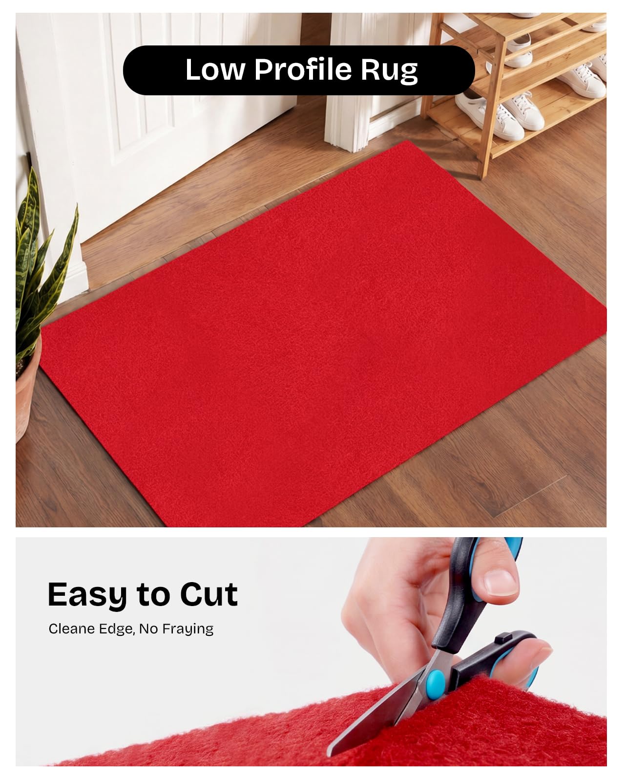 tixpol Red Carpet Runner 4x20 ft, Heavy Duty 450 GSM Thick Wedding Aisle Runner, No Tape Needed Event Red Carpet, Floor Runner for Ceremony, Hollywood, Grand Opening, Awards Night Entrance
