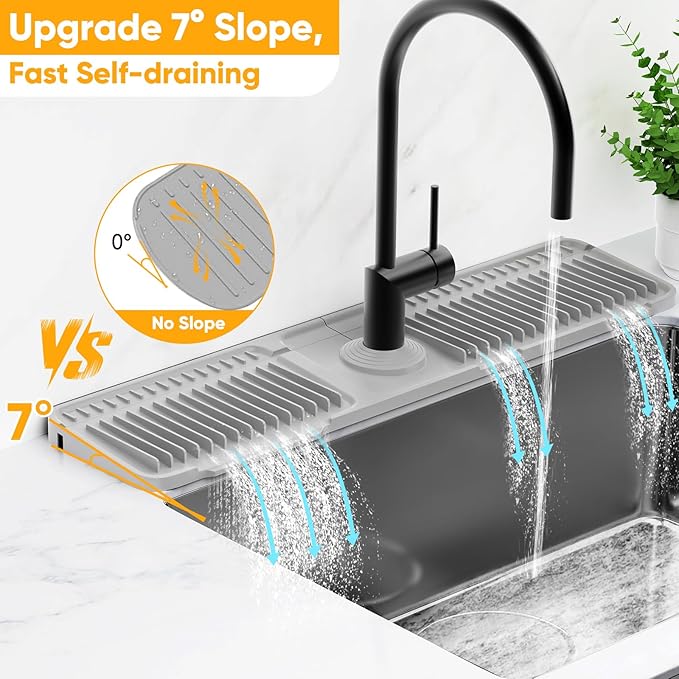24'' Folding Faucet Mat for Kitchen Sink Splash Guard Kitchen Sink Faucet Mat