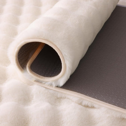 Creamy White Rabbit Plush Rug 8'x10', Fluffy Faux Fur Shaggy Area Rug for Nursery, Kids Room Decor, Soft Fuzzy Carpet for Living Room, Bedroom, Teen Girls Room