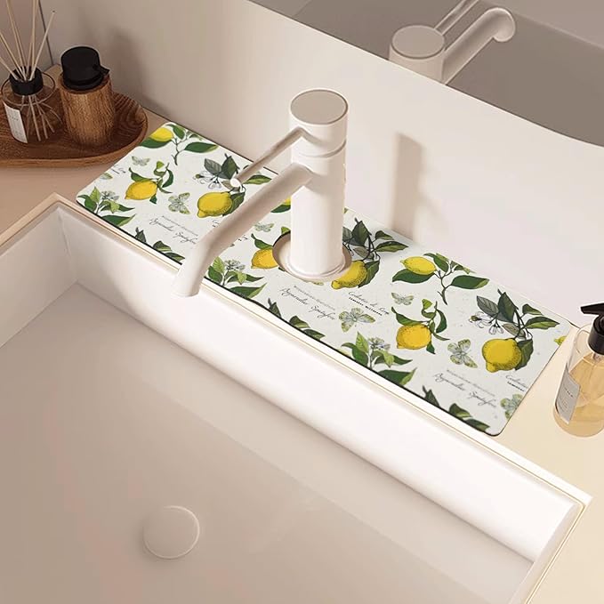 Sink Faucet Absorbing Mat, 2 Pack Drying Mat Around Faucet Sink Splash Guard