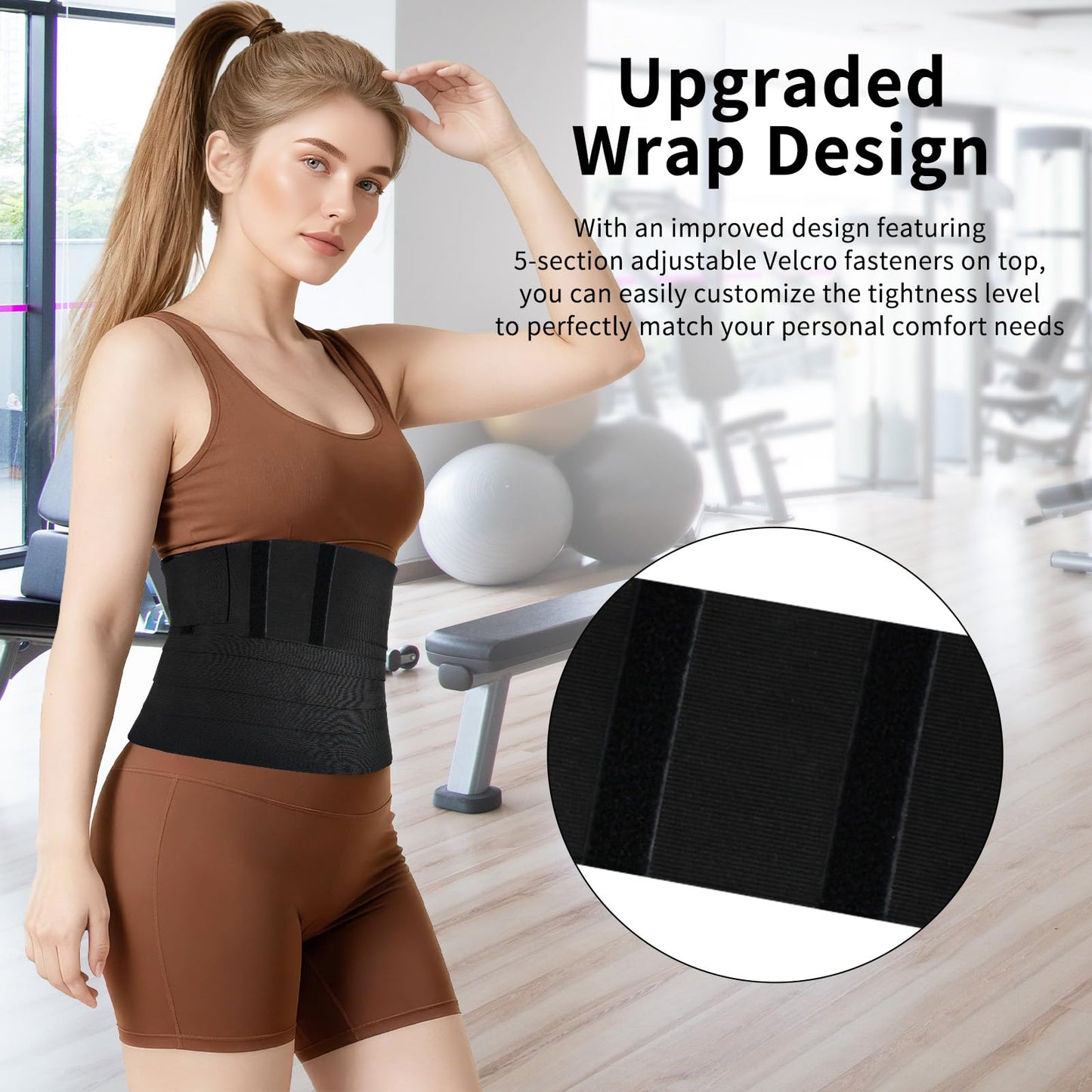 Lisacool Sculpt Touch Waist Trainer for Women Belly Fat Postpartum Belly Band Sweat Band for Stomach Weight Loss With Lumbar and Back Support Black