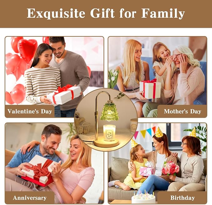GEEZO Fragrance Candle Warmer Lamp，Electric Candle Warmer with Timer & Dimmer，Mom Christmas Birthday Gifts for Women, House Warming Gifts New Home Bedroom Decor